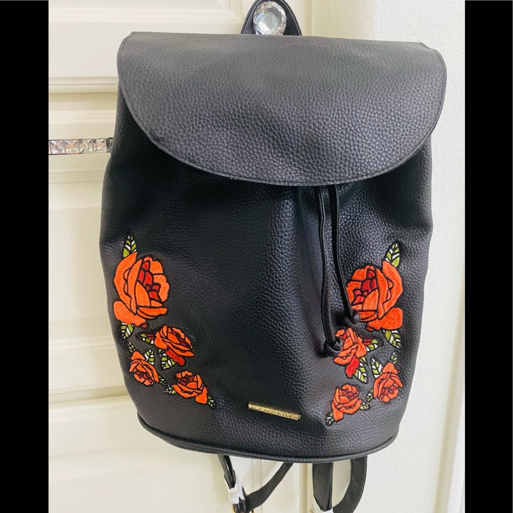 Rose Embroidered Backpack NWOT